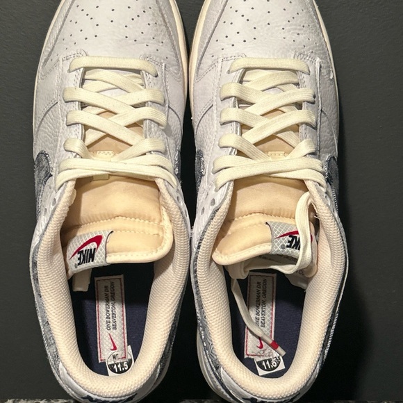 Nike Dunk Low Washed Denim Americana White/Blue FN6881-100 Men’s 11.5 VNDS - Picture 8 of 10